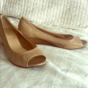 Cole Haan Nude leather wedge size 11